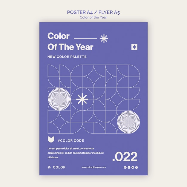 Color of the year 2022 poster or flyer template