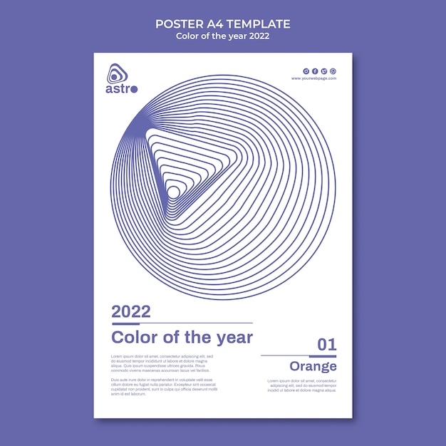 Free PSD color of the year 2022 poster template