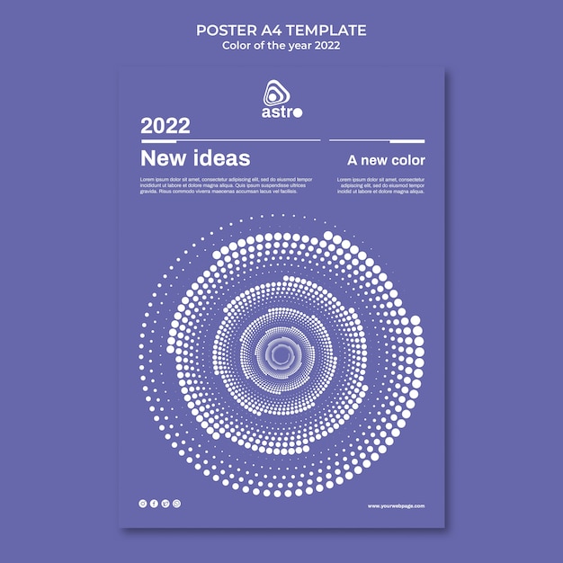 Free PSD color of the year 2022 poster template