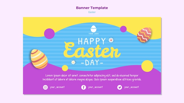 Free PSD colorful banner template for easter