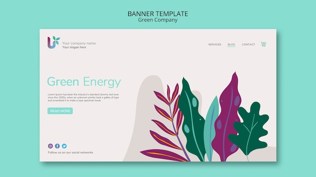 Free PSD colorful business banner template concept template