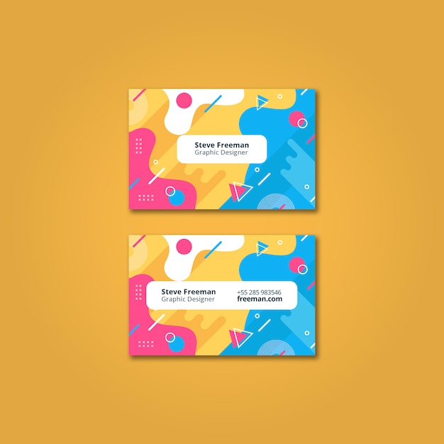 Colorful business card mockup