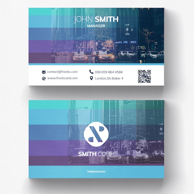 Free PSD colorful business card