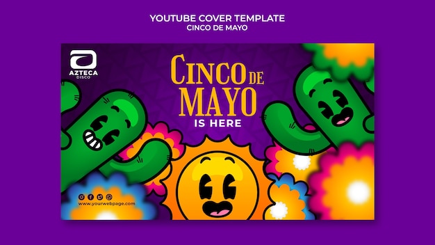 Free PSD colorful cinco de mayo template