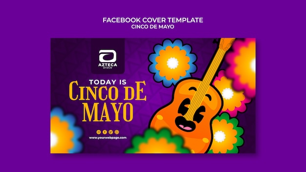 Free PSD colorful cinco de mayo template