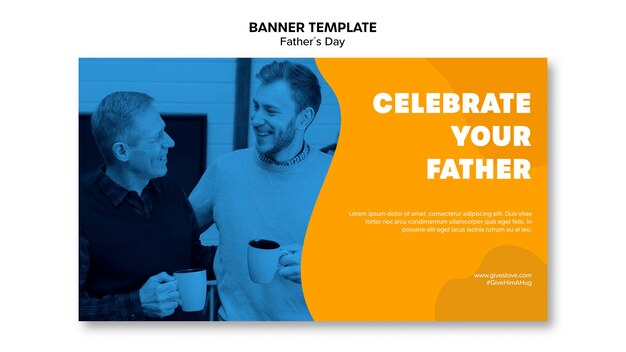 Colorful fathers day banner template