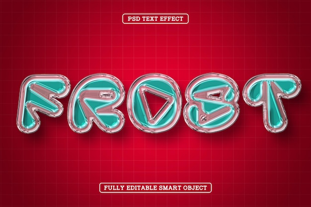 Free PSD colorful frosted glass style text effect