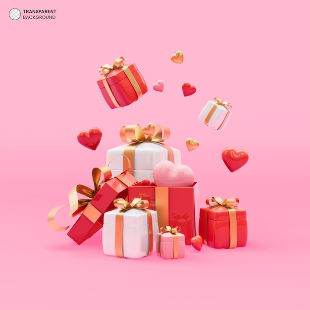 Colorful gift boxes icon 3d render illustration