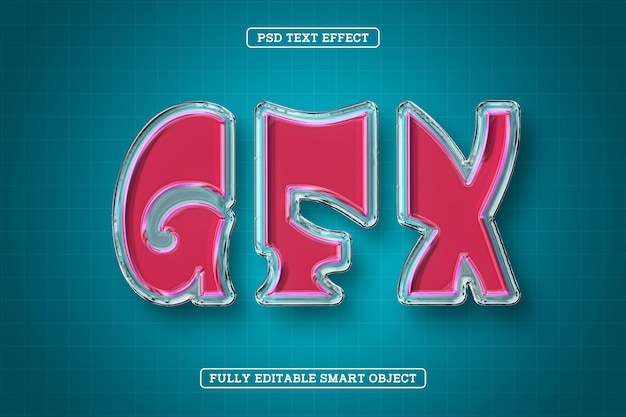 Free PSD colorful glass style text effect