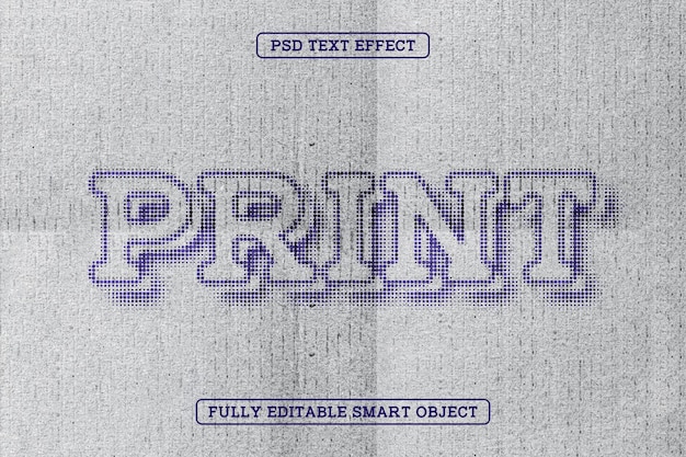 Free PSD colorful halftone dots textured print text effect