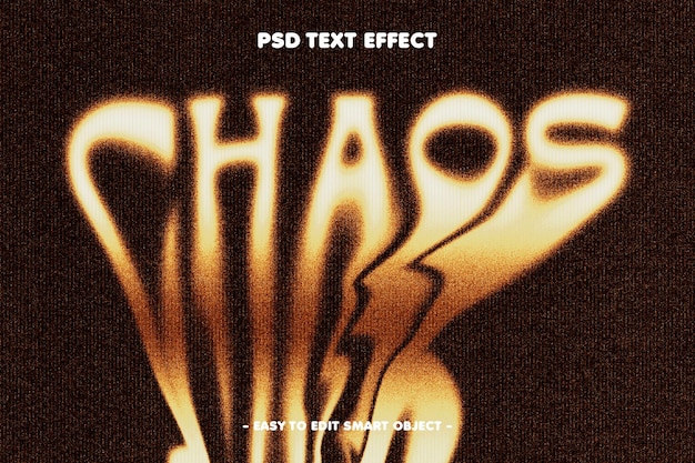 Free PSD colorful melting style chaos text effect