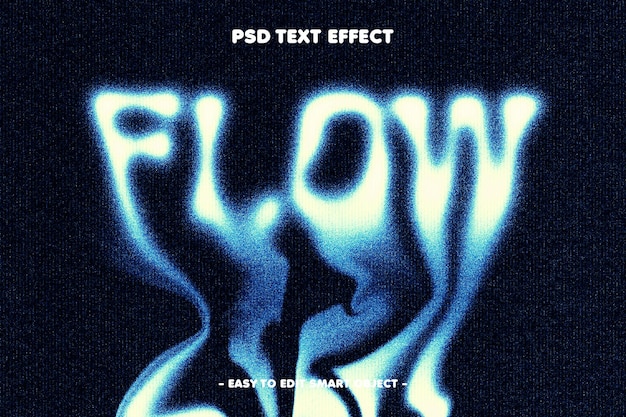 Free PSD colorful melting style flow text effect