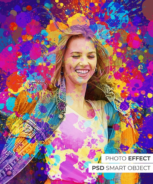 Colorful paint photo effect