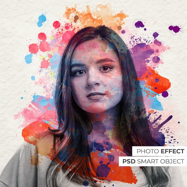 Colorful paint photo effect