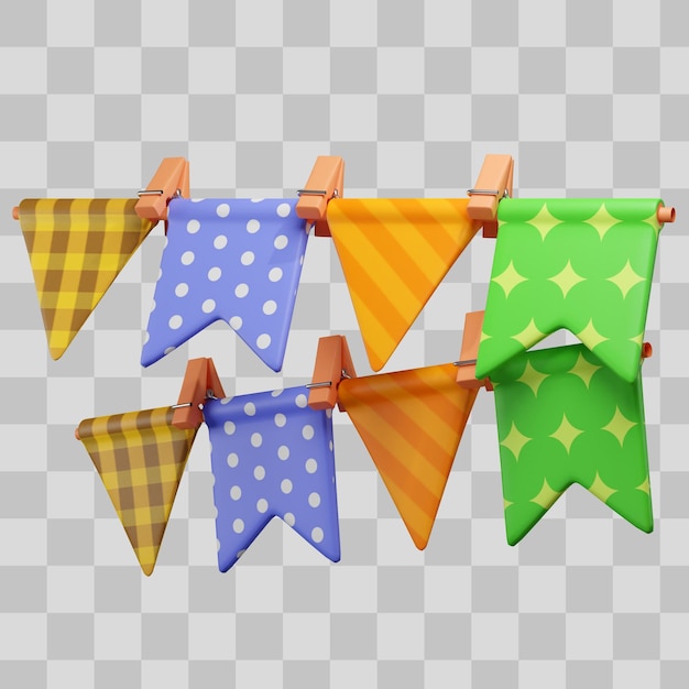 Free PSD colorful pennants for quotfesta juninaquot of brazil