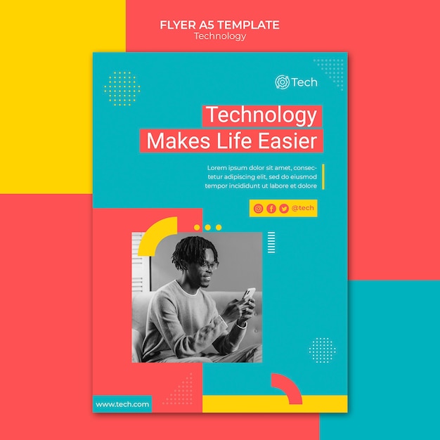 Colorful technology print template