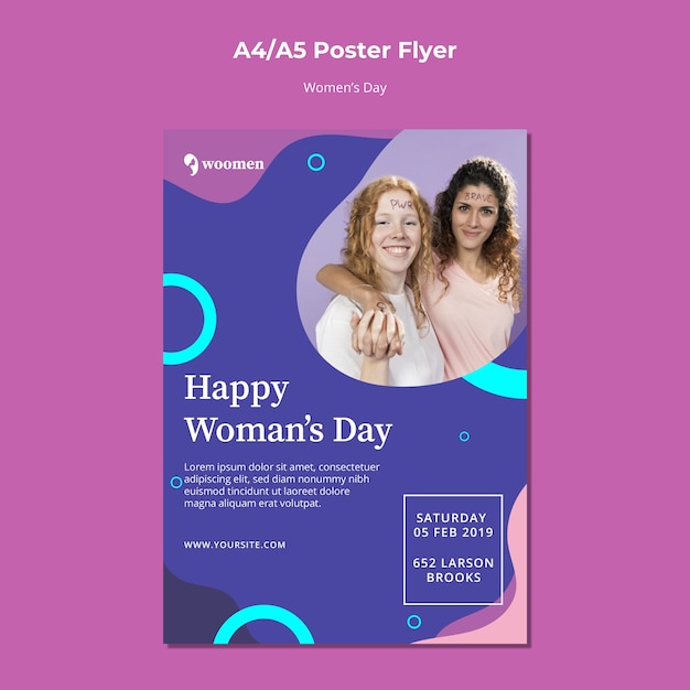 Colorful womens day poster template