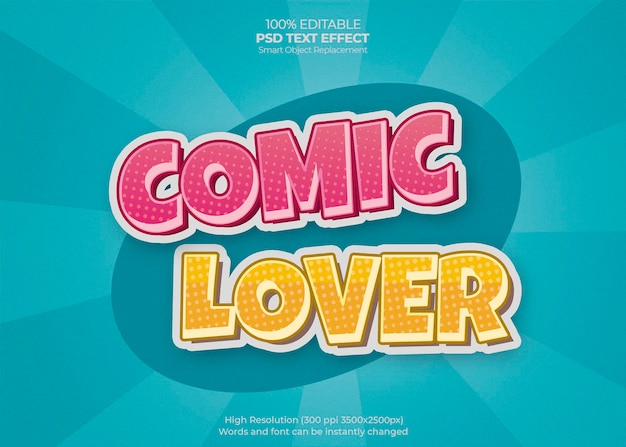 Comic Lover Text Effect