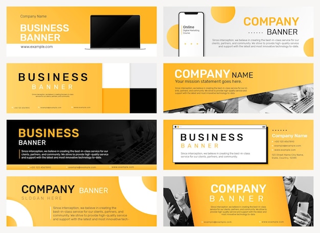 Free PSD company banner editable template psd for business website set