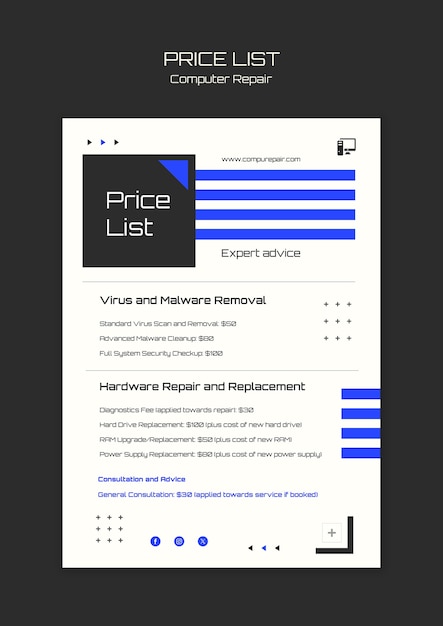 Free PSD computer repair template design