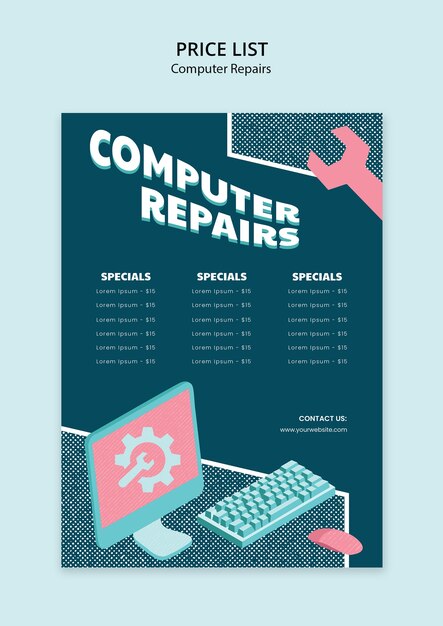 Free PSD computer repair template design