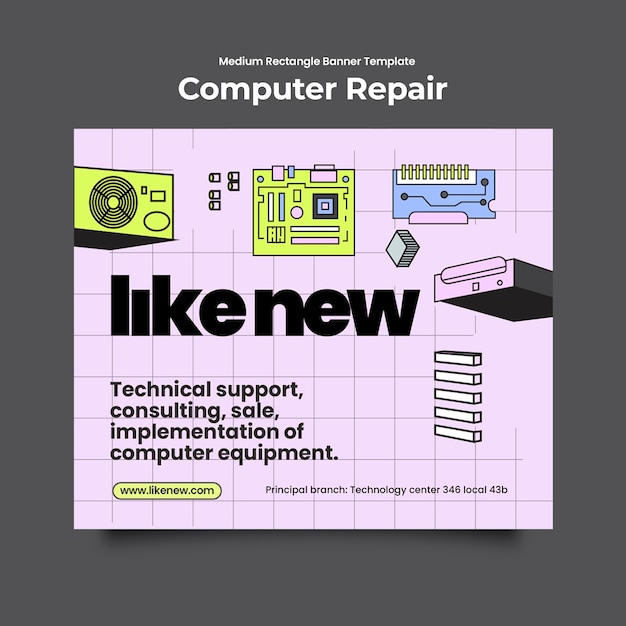 Free PSD computer repair  template design