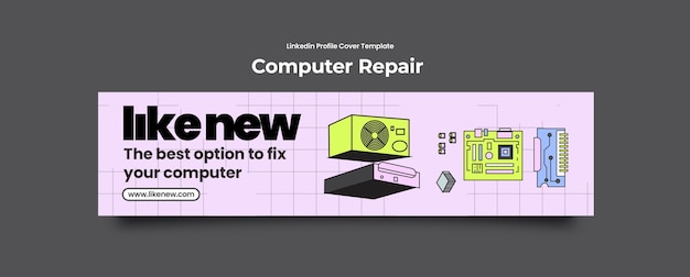 Free PSD computer repair  template design