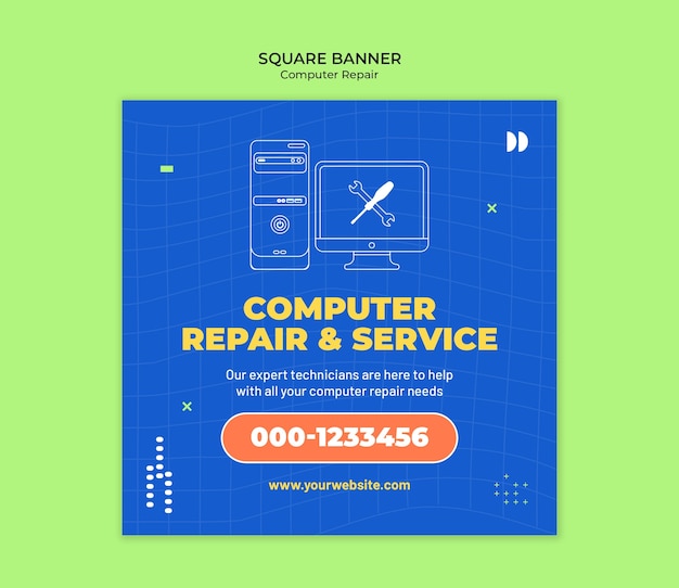 Free PSD computer repair template design