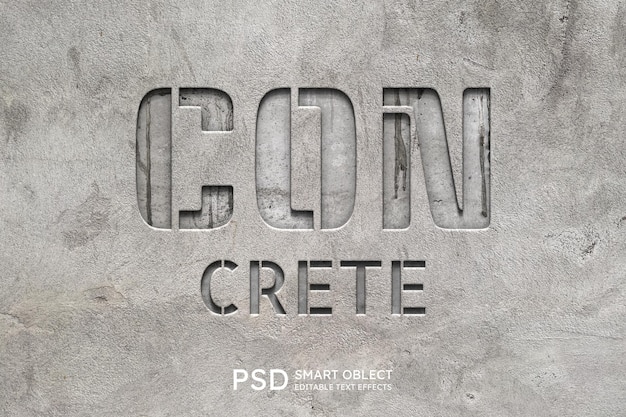 Free PSD concrete text style effect