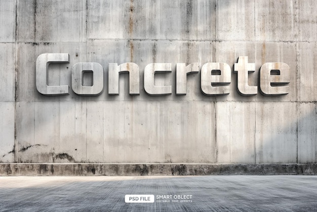 Free PSD concrete text style effect