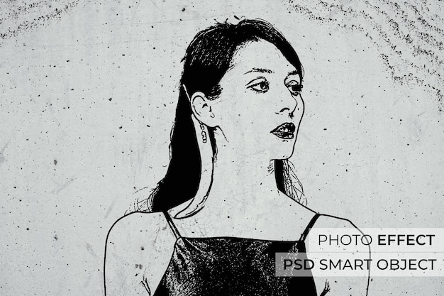 Free PSD concrete wall photo effect