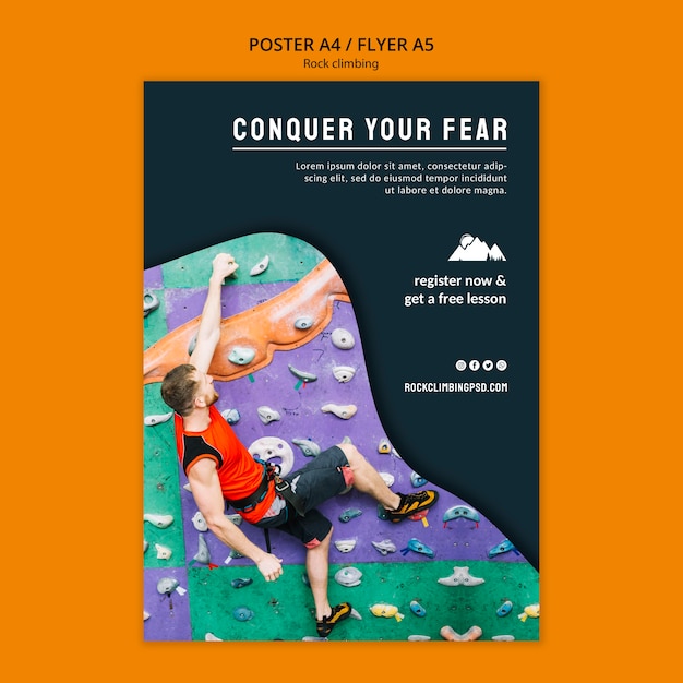 Free PSD conquer your fear flyer template