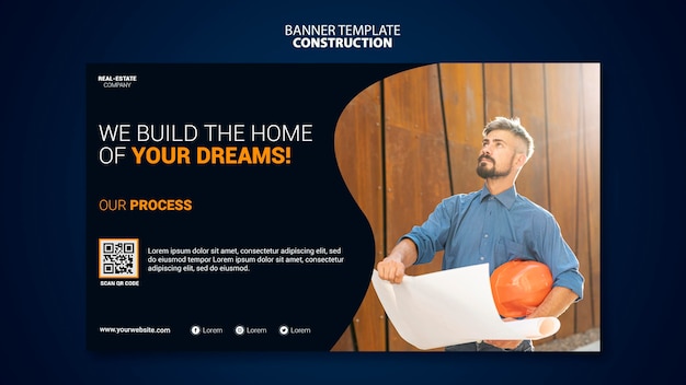 Free PSD construction banner template