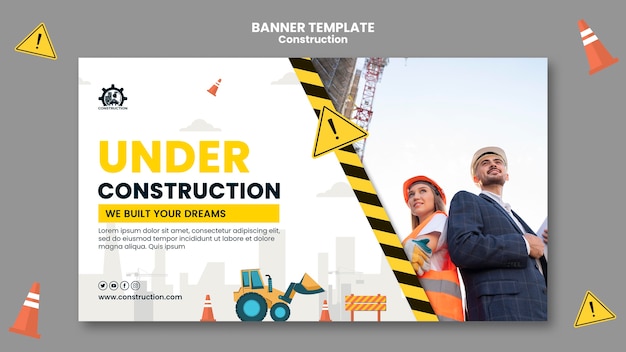 Construction concept banner template