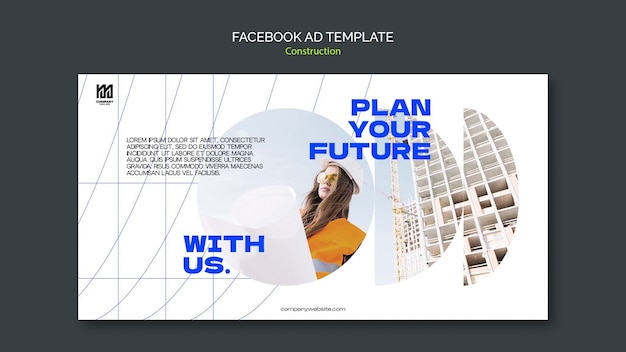 Free PSD construction project facebook template