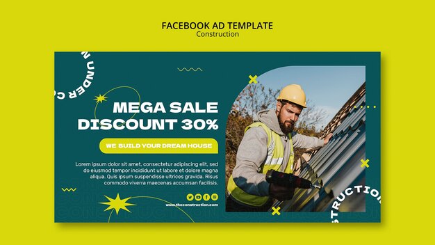 Construction project facebook template