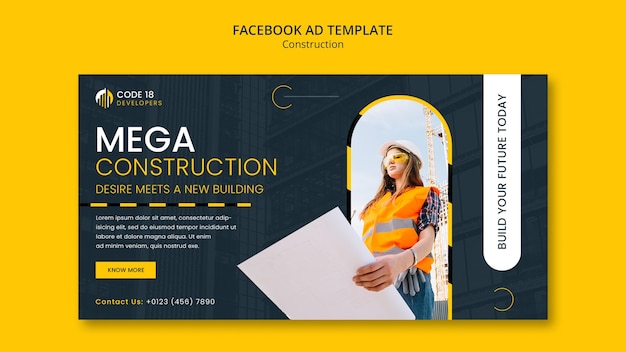 Construction project facebook template