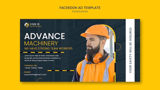 Construction project facebook template