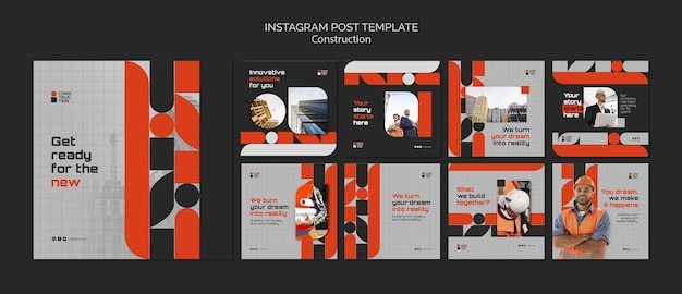 Free PSD construction project instagram posts