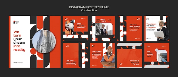 Free PSD construction project instagram posts