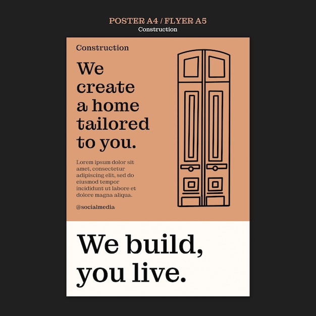 Free PSD construction project poster template