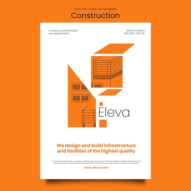 Free PSD construction project poster template