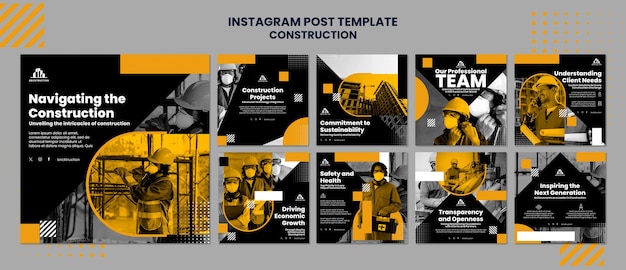 Free PSD construction template design