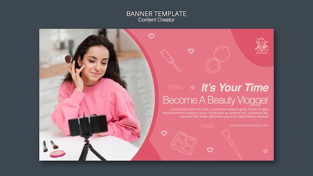 Content creator banner template theme