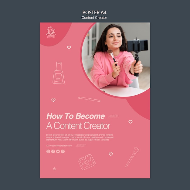 Content creator poster template