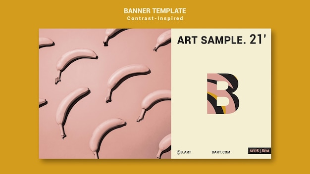 Free PSD contrast inspired art expo banner template