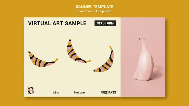 Free PSD contrast inspired art expo banner template