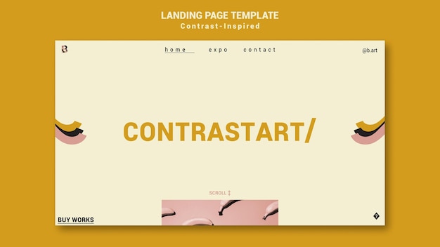 Contrast inspired art expo landing page template