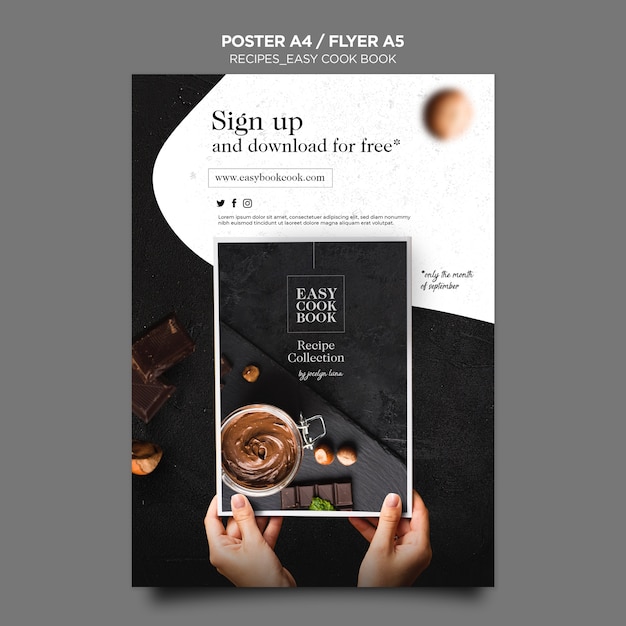 Cook book poster template