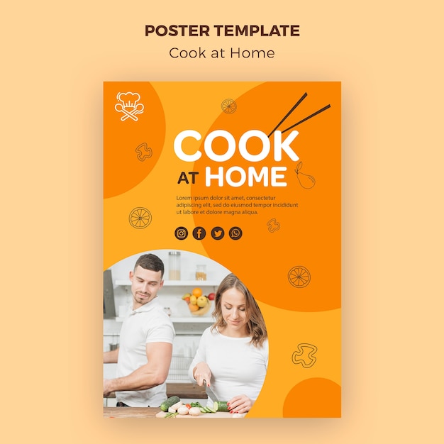 Cook at home flyer template